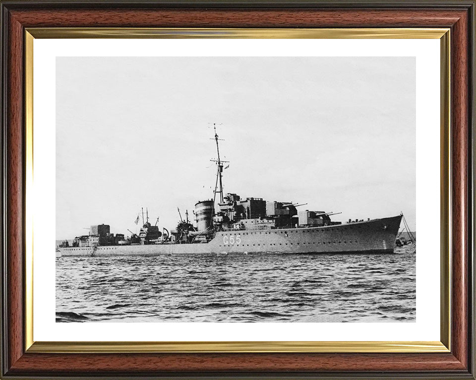 HMS Lightning (G55) Photo Print - Starboard View - Royal Navy L Class Destroyer Hampshire Prints 10 x 8 Classic Frame Yes