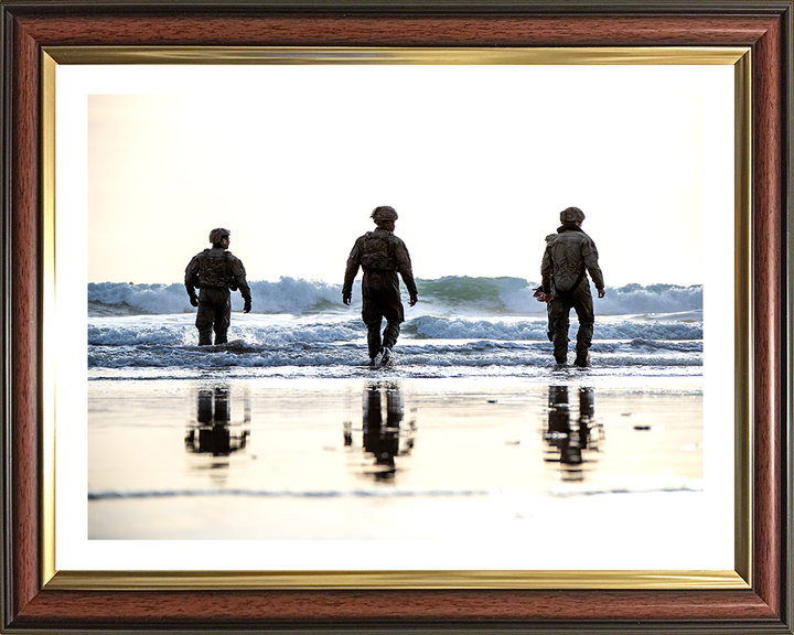 Royal Marines beach Landing Portrait Photo Print - 40 Commando Hampshire Prints 10 x 8 Classic Frame Yes