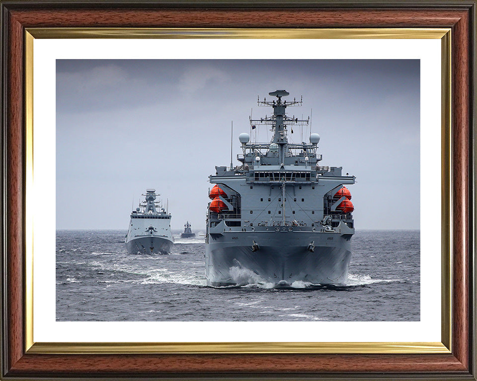 RFA Argus (A135) Photo Print - Bow View - Royal Fleet Auxiliary Casualty Class Ship Hampshire Prints 10 x 8 Classic Frame Yes