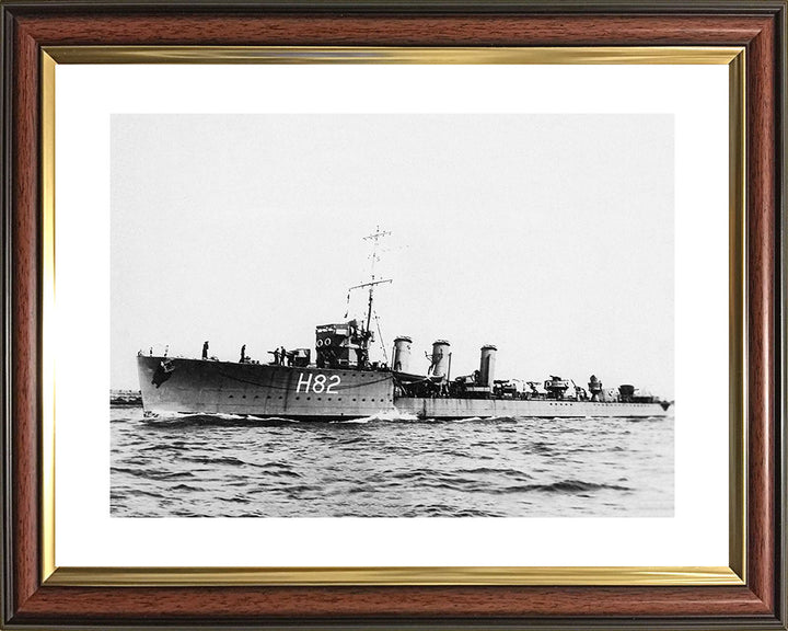 HMS Restless (H82) Photo Print - Port Side - Royal Navy R Class Destroyer Hampshire Prints 10 x 8 Classic Frame Yes