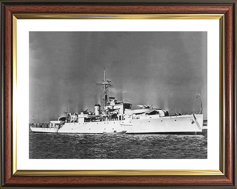 HMS Snipe (U20) Photo Print - At Anchor - Royal Navy Black Swan Class Sloop Hampshire Prints 10 x 8 Classic Frame Yes