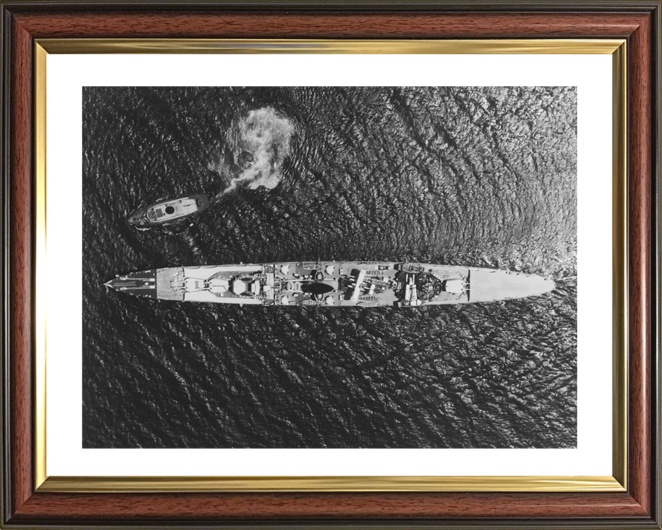 HMS Ajax (22) Photo Print - From Above 1939 - Royal Navy Leander Class Light Cruiser