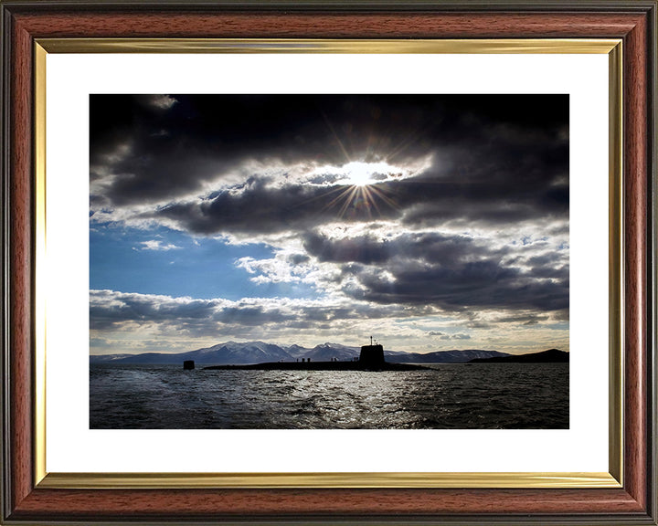 HMS Victorious (S29) Photo Print - Silhouette - Royal Navy Vanguard Class Submarine Hampshire Prints 10 x 8 Classic Frame Yes