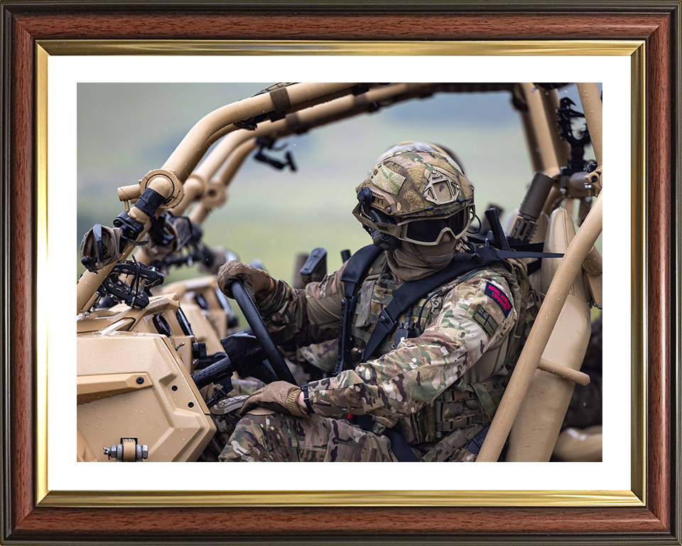 Royal Marine Commando on a Polaris MRZR-D4 Photo Print Hampshire Prints 10 x 8 Classic Frame Yes