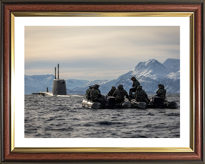 Royal Marine Commandos on Inflatable Raiding CraftPhoto Print - SRS Hampshire Prints 10 x 8 Classic Frame Yes