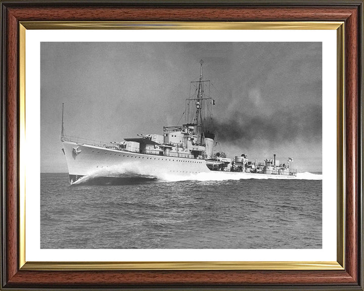 HMS Kelly (F01) Photo Print - Port Side View - Royal Navy K Class Destroyer Hampshire Prints 10 x 8 Classic Frame Yes
