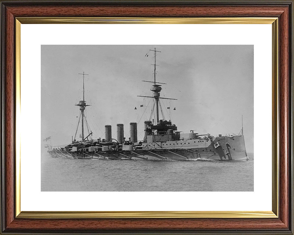HMS Achilles (1905) Photo Print - Starboard Bow View - Royal Navy Warrior Class Armoured Cruiser Hampshire Prints 10 x 8 Classic Frame Yes