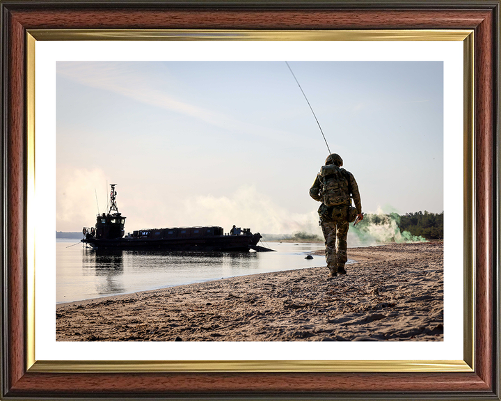 Royal Marines Commando beach Landing Portrait Photo Print Hampshire Prints 10 x 8 Classic Frame Yes