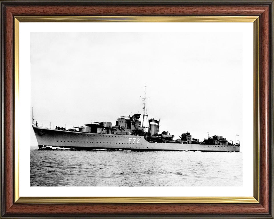 HMS Jersey (F72) Photo Print - Port Side - Royal Navy J Class Destroyer Hampshire Prints 10 x 8 Classic Frame Yes