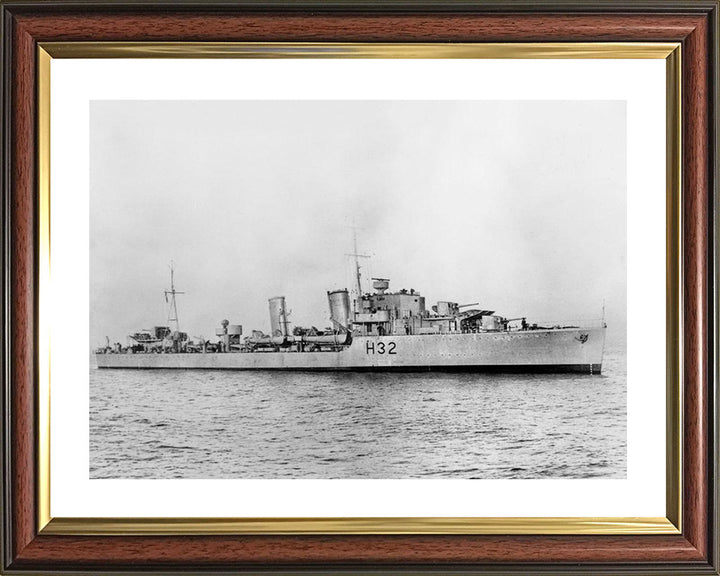 HMS Havant (H32) Photo Print - Starboard Beam View - Royal Navy H Class Destroyer Hampshire Prints 10 x 8 Classic Frame Yes