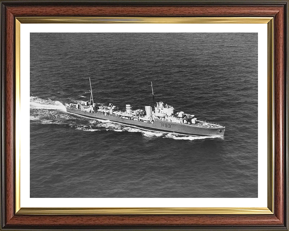 HMS Hereward (H93) Photo Print - Starboard View - Royal Navy H Class Destroyer Hampshire Prints 10 x 8 Classic Frame Yes