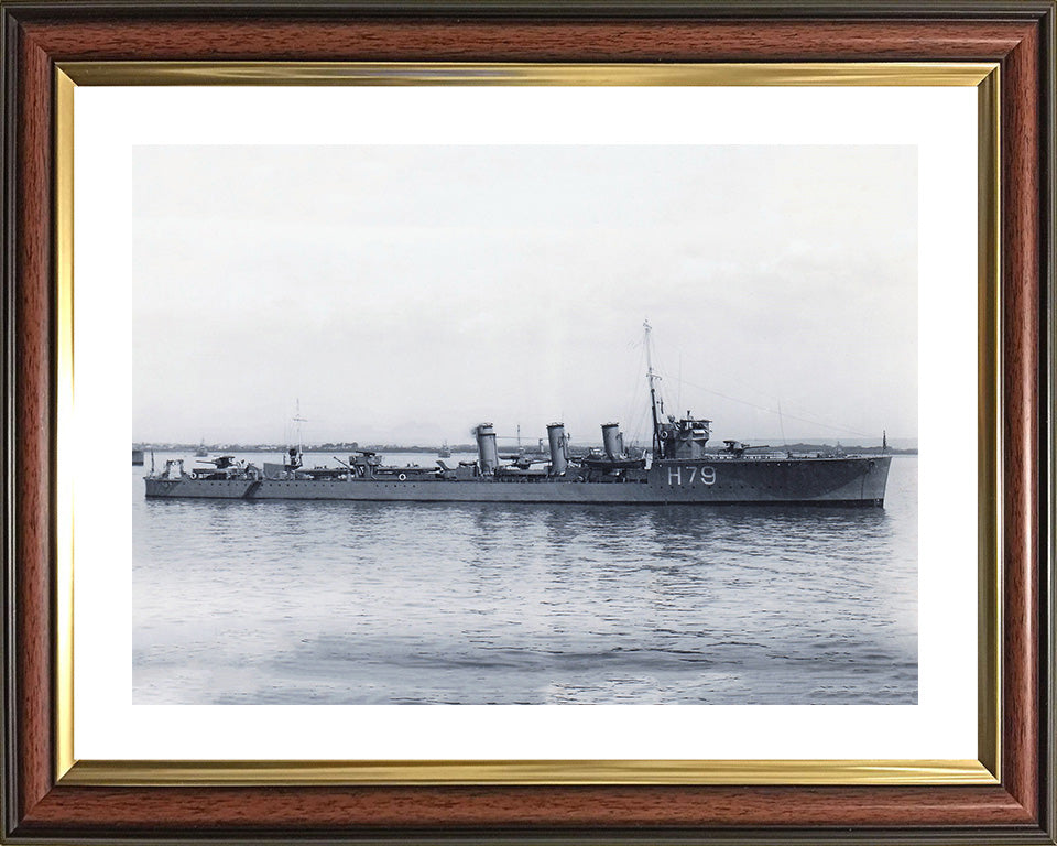 HMS Sceptre (H79) Photo Print - Starboard Beam View - Royal Navy R Class Destroyer Hampshire Prints 10 x 8 Classic Frame Yes