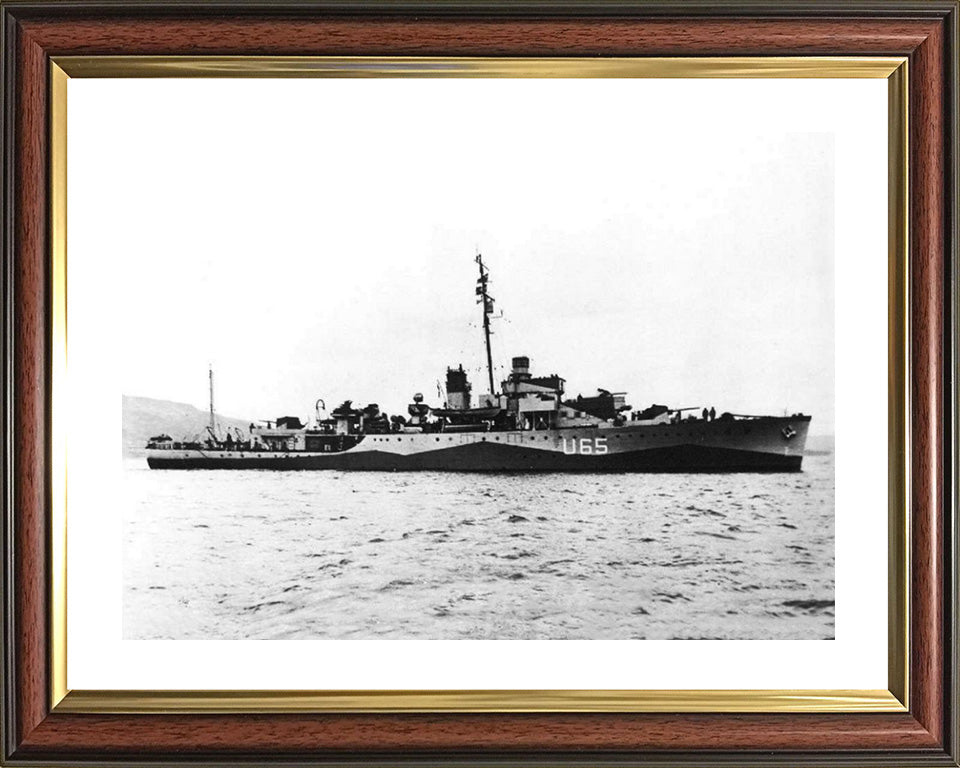 HMS Wellington (U65) Photo Print - Starboard Side - Royal Navy Grimsby Class Sloop Hampshire Prints 10 x 8 Classic Frame Yes