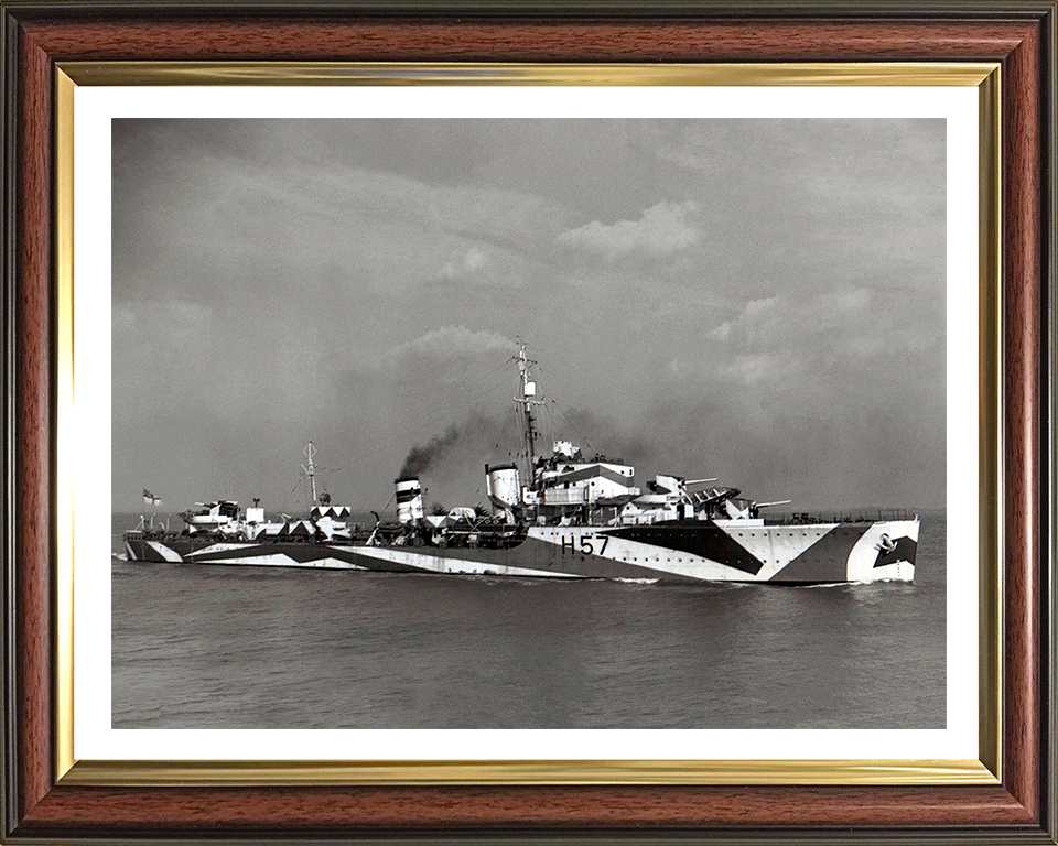 HMS Hesperus (H57) Photo Print - Starboard View - Royal Navy H Class Destroyer Hampshire Prints 10 x 8 Classic Frame Yes