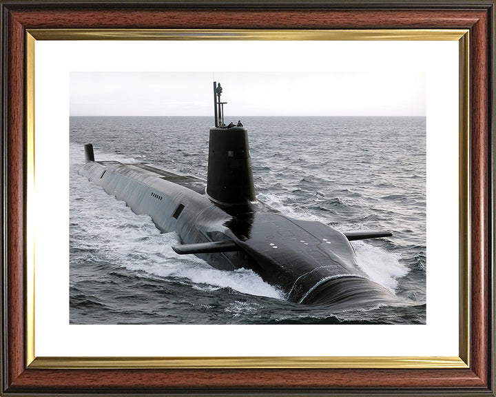 HMS Vanguard (S28) Photo Print - High Starboard Bow View - Royal Navy Vanguard Class Submarine Hampshire Prints 10 x 8 Classic Frame Yes