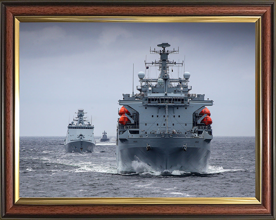 RFA Argus (A135) Photo Print - Bow View - Royal Fleet Auxiliary Casualty Class Ship Hampshire Prints 10 x 8 Classic Frame No