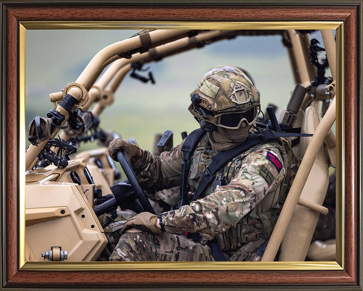 Royal Marine Commando on a Polaris MRZR-D4 Photo Print Hampshire Prints 10 x 8 Classic Frame No