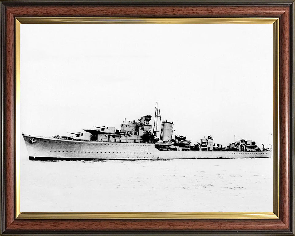 HMS Kingston (F64) Photo Print - Port Side View - Royal Navy K Class Destroyer Hampshire Prints 10 x 8 Classic Frame No