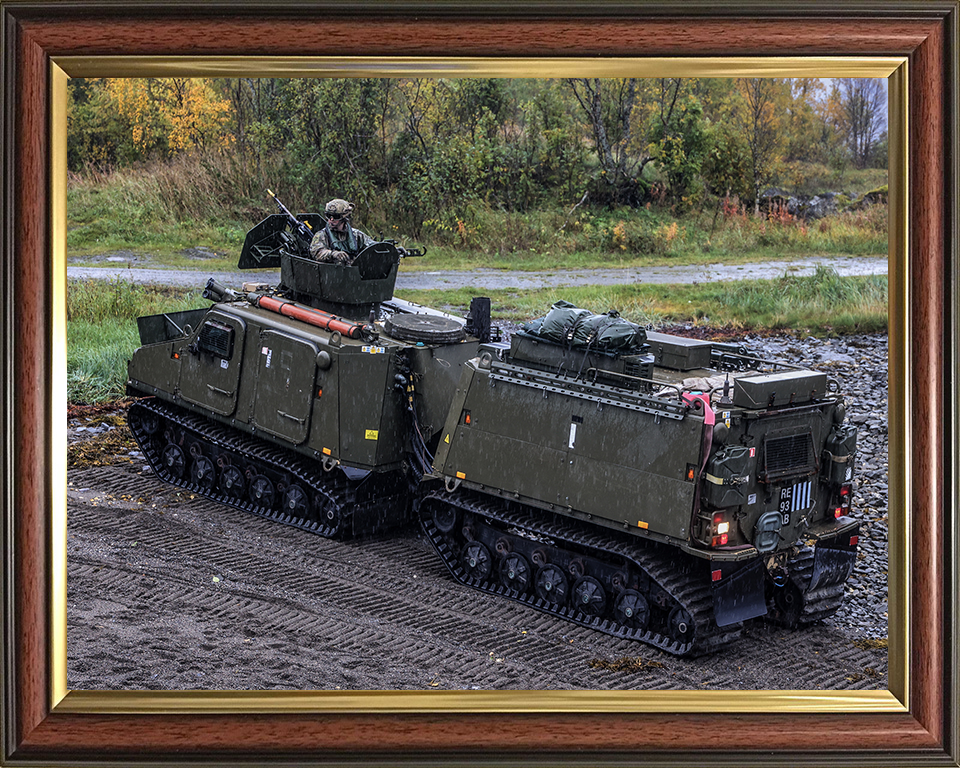 Royal Marines Commandos on a Viking All Terrain Vehicle Photo Print - CLR Armoured Support Hampshire Prints 10 x 8 Classic Frame No