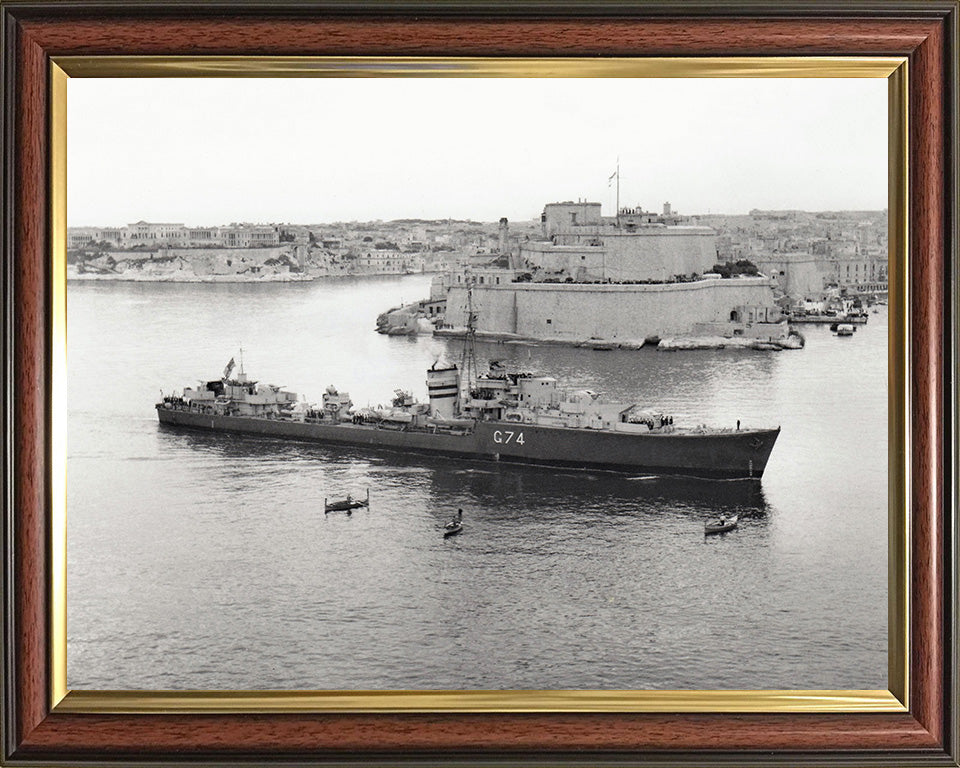 HMS Legion (G74) Photo Print - Valletta Malta - Royal Navy L Class Destroyer Hampshire Prints 10 x 8 Classic Frame No