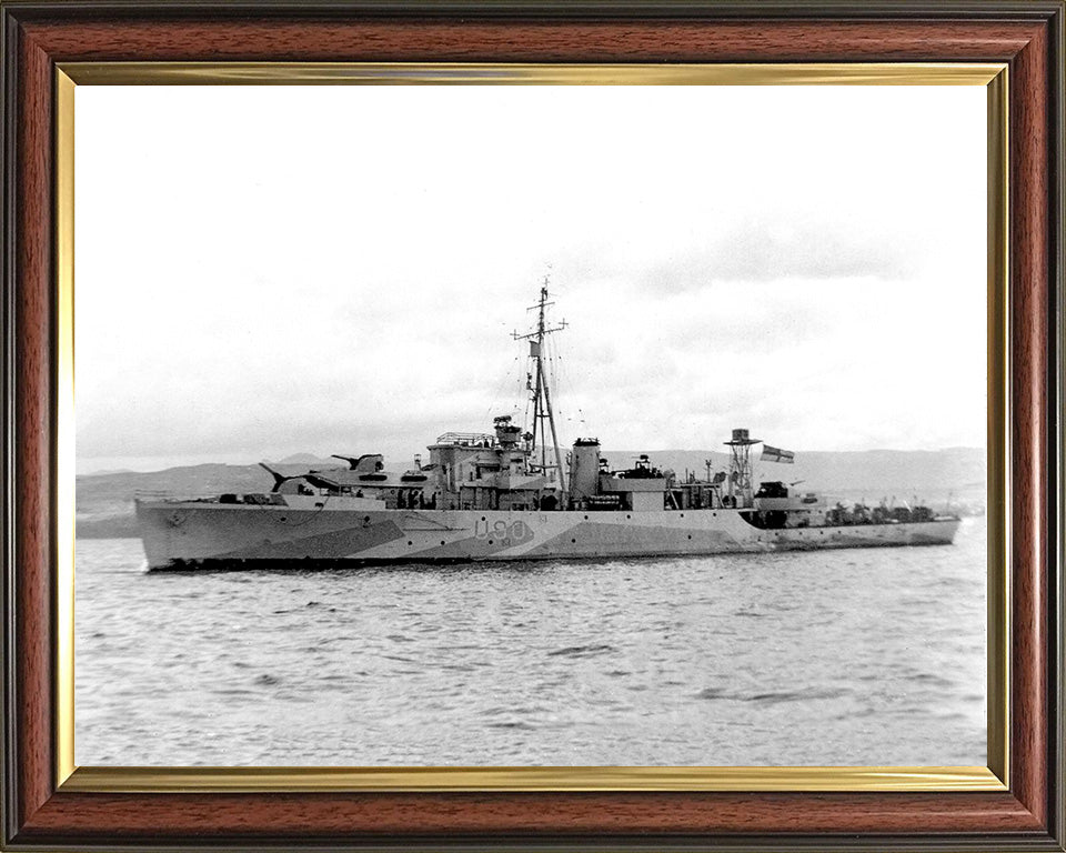 HMS Woodcock (U90) Photo Print - Port Side View - Royal Navy Black Swan Class Sloop Hampshire Prints 10 x 8 Classic Frame No