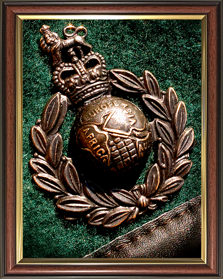 Royal Marine Commando Green Beret and badge closeup Photo Print Hampshire Prints 10 x 8 Classic Frame No
