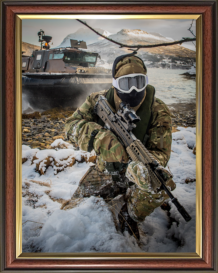 Royal Marines cold weather beach Landing Photo Print Hampshire Prints 10 x 8 Classic Frame No