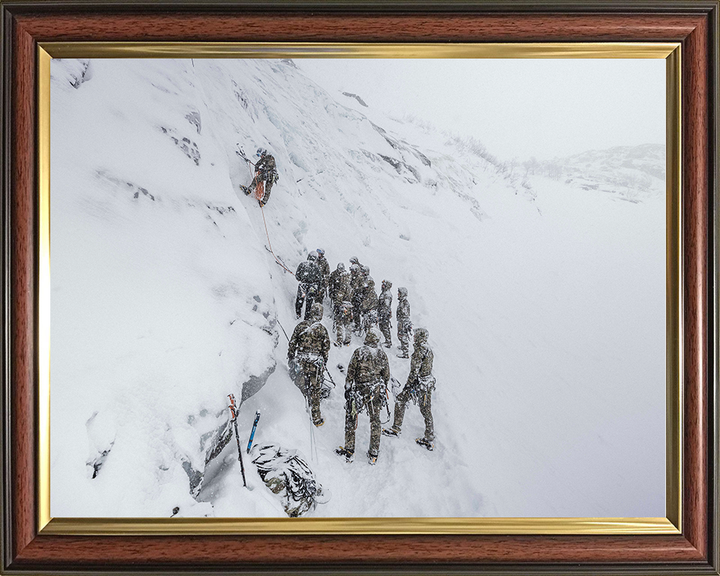 Royal Marines Commando Ice Climbing in Norway Photo Print - Mountain Leaders Course Hampshire Prints 10 x 8 Classic Frame No