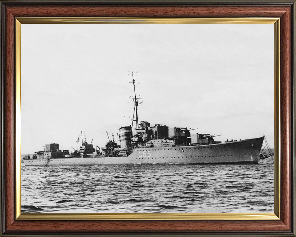 HMS Lightning (G55) Photo Print - Starboard View - Royal Navy L Class Destroyer Hampshire Prints 10 x 8 Classic Frame No