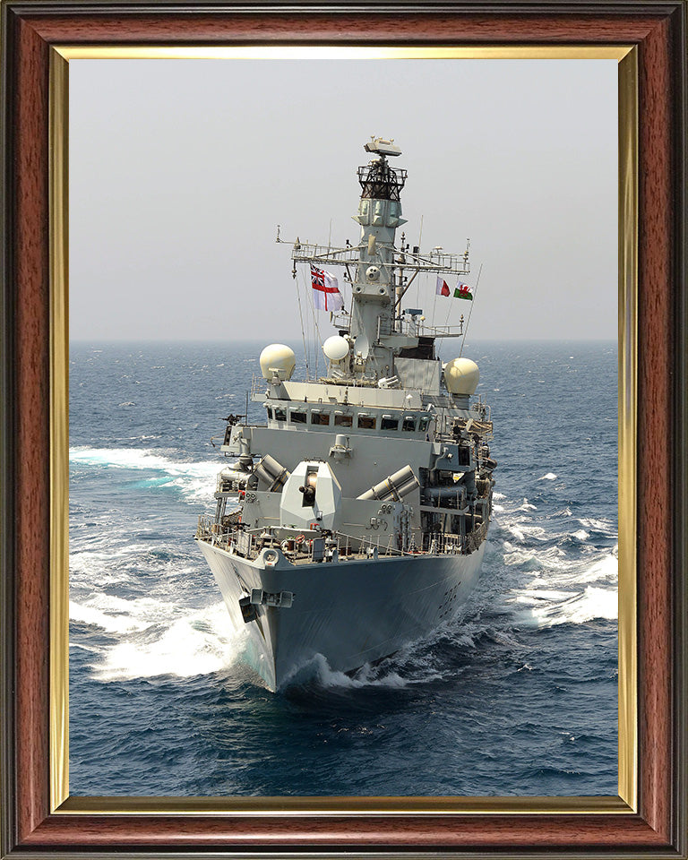 HMS Monmouth (F235) Photo Print - Bow View - Royal Navy Type 23 Frigate Hampshire Prints 10 x 8 Classic Frame No