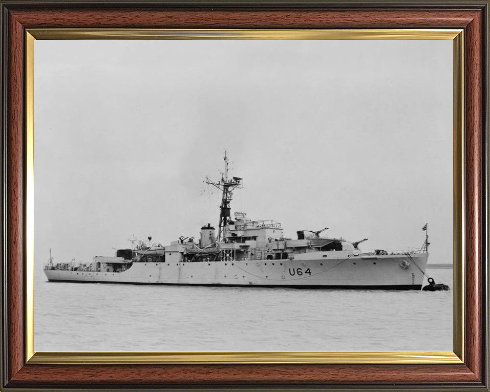 HMS Nereide (U64) Photo Print - At A Buoy - Royal Navy Black Swan Class Sloop Hampshire Prints 10 x 8 Classic Frame No