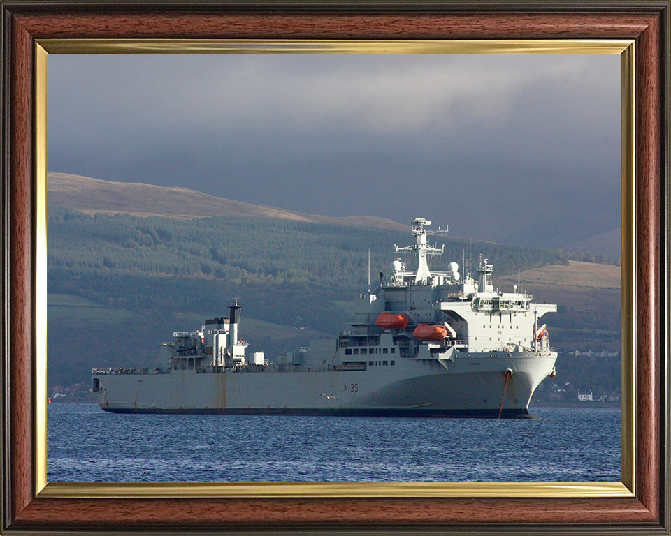 RFA Argus (A135) Photo Print - Low Starboard View - Royal Fleet Auxiliary Casualty Class Ship Hampshire Prints 10 x 8 Classic Frame No