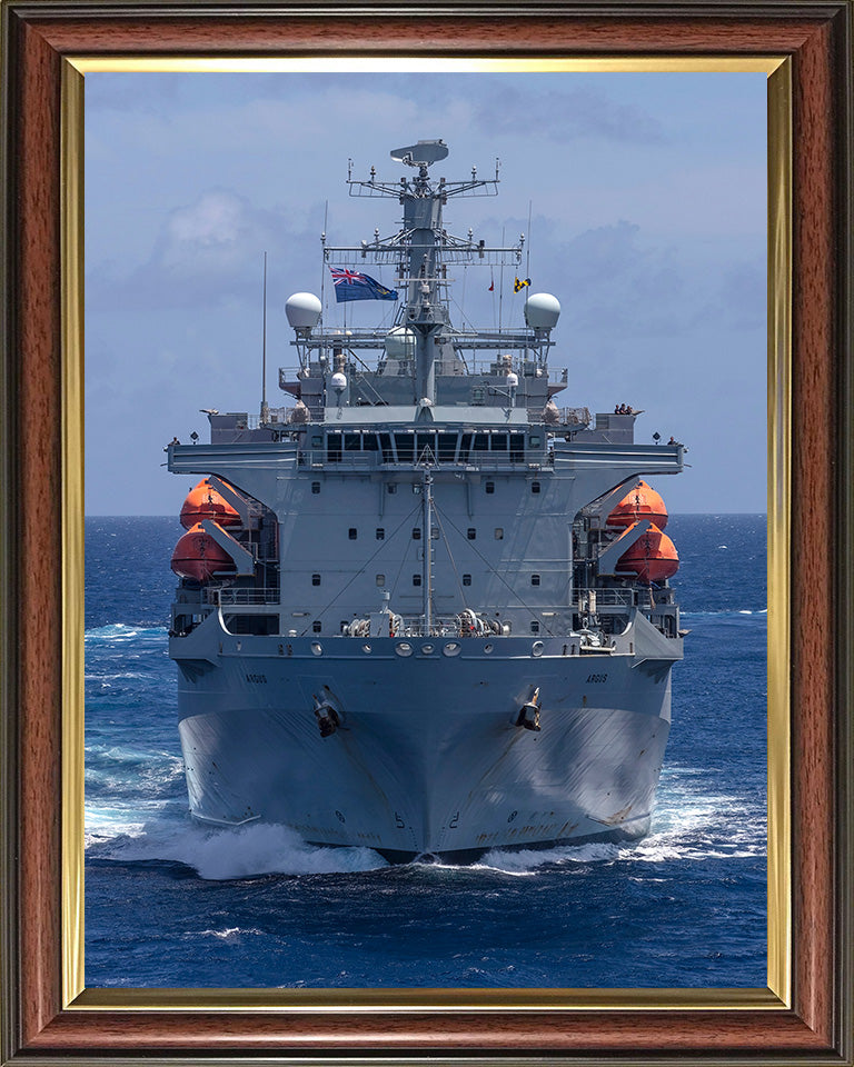 RFA Argus (A135) Photo Print - Low Bow View - Royal Fleet Auxiliary Casualty Class Ship Hampshire Prints 10 x 8 Classic Frame No