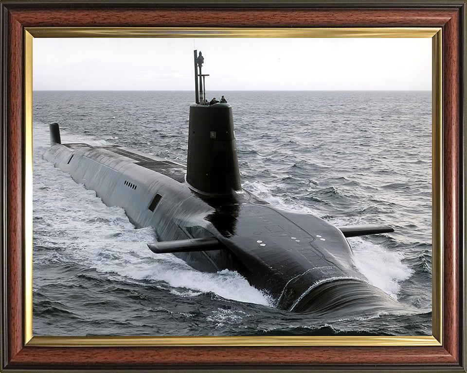 HMS Vanguard (S28) Photo Print - High Starboard Bow View - Royal Navy Vanguard Class Submarine Hampshire Prints 10 x 8 Classic Frame No