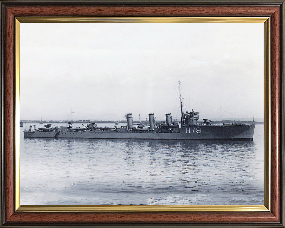 HMS Sceptre (H79) Photo Print - Starboard Beam View - Royal Navy R Class Destroyer Hampshire Prints 10 x 8 Classic Frame No