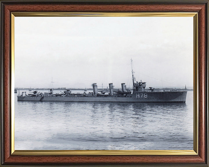 HMS Sceptre (H79) Photo Print - Starboard Beam View - Royal Navy R Class Destroyer Hampshire Prints 10 x 8 Classic Frame No