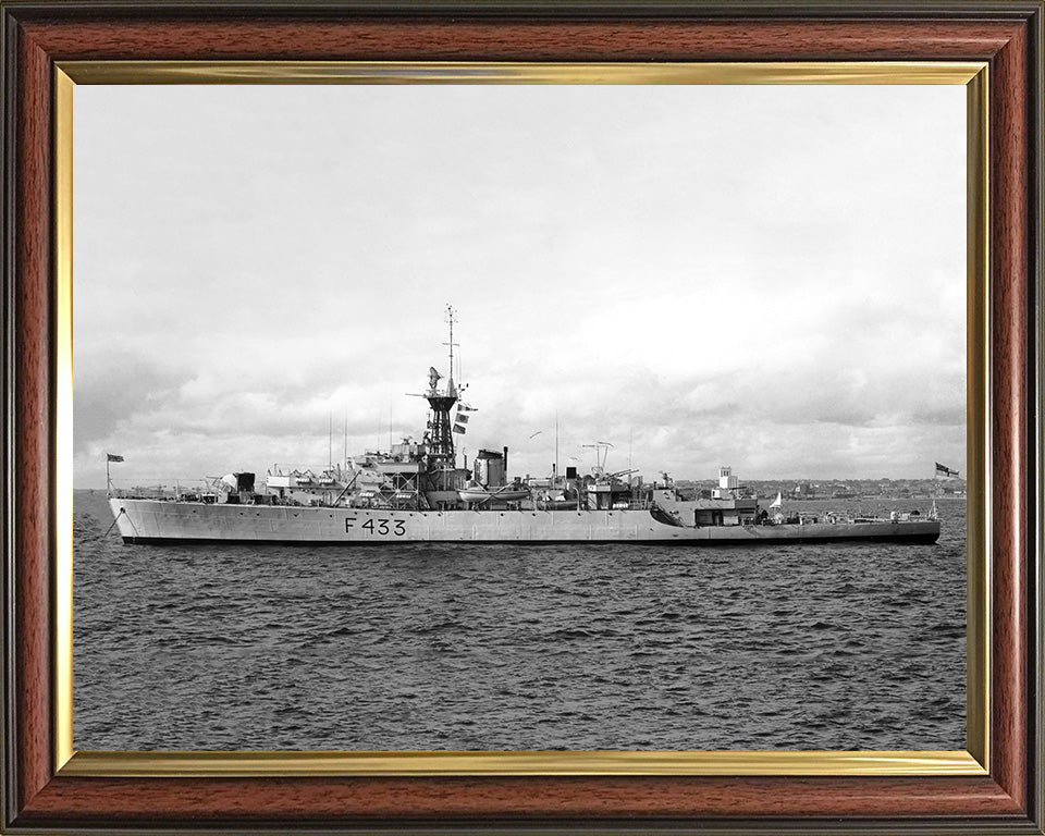 HMS Loch Insh (F433) (K433) Photo Print - At Anchor - Royal Navy Loch Class Frigate Hampshire Prints 10 x 8 Classic Frame No