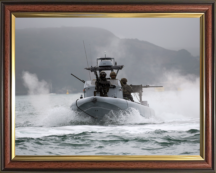 Royal Marines on a Commando Raiding Craft (CRC) Photo Print Hampshire Prints 10 x 8 Classic Frame No