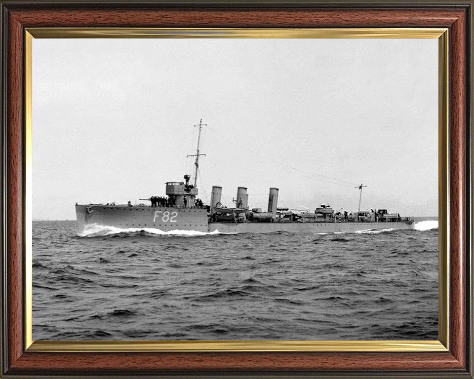 HMS Thisbe (F82) Photo Print - Port Side View - Royal Navy R Class Destroyer Hampshire Prints 10 x 8 Classic Frame No