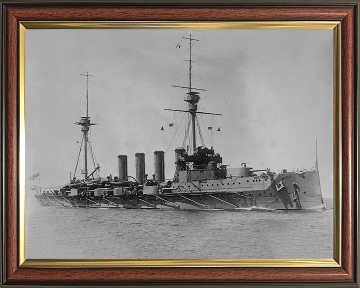 HMS Achilles (1905) Photo Print - Starboard Bow View - Royal Navy Warrior Class Armoured Cruiser Hampshire Prints 10 x 8 Classic Frame No