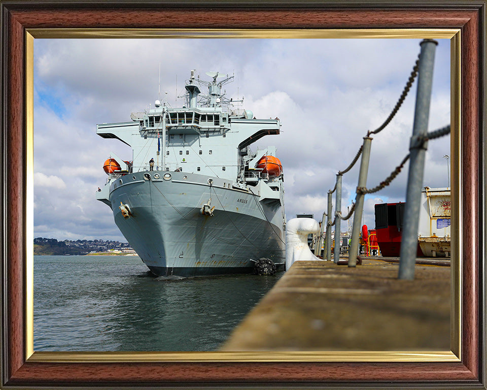 RFA Argus (A135) Photo Print - In Harbour - Royal Fleet Auxiliary Casualty Class Ship Hampshire Prints 10 x 8 Classic Frame No