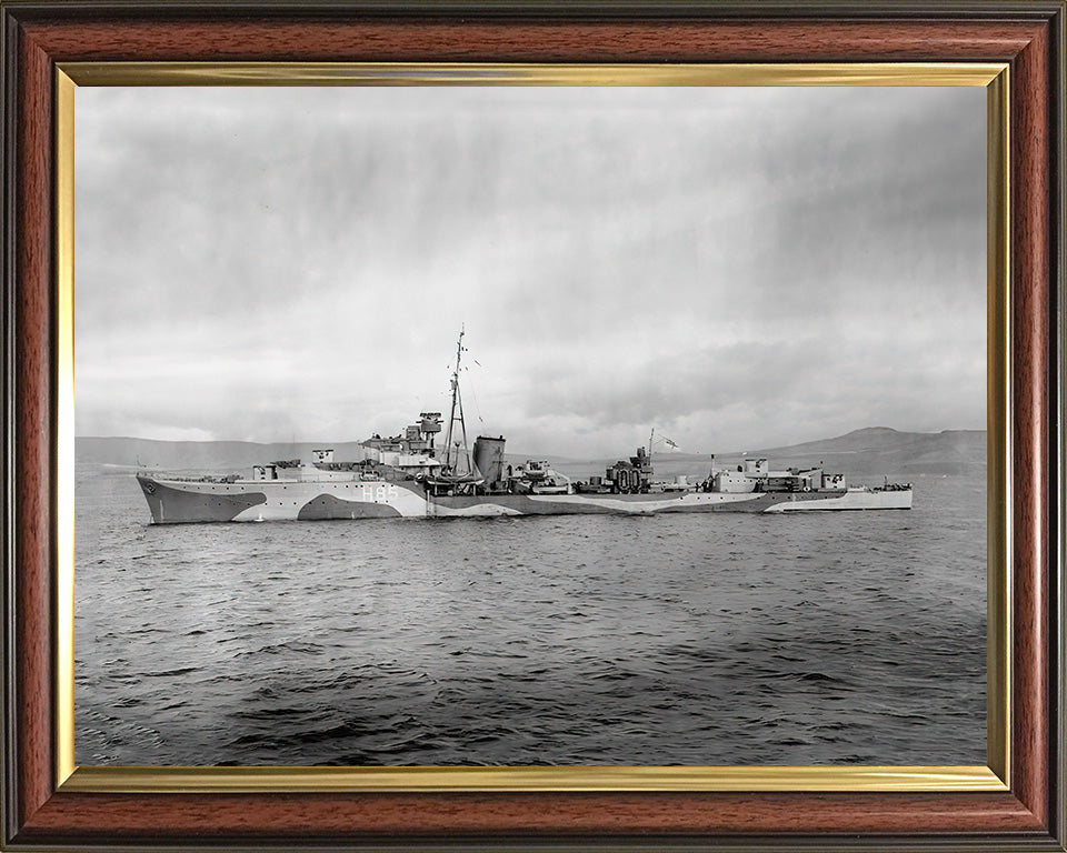 HMS Relentless (H85) Photo Print - Port Side - Royal Navy R Class Destroyer Hampshire Prints 10 x 8 Classic Frame No