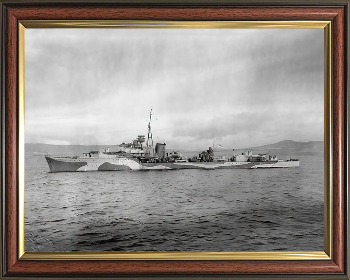 HMS Relentless (H85) Photo Print - Port Side - Royal Navy R Class Destroyer Hampshire Prints 10 x 8 Classic Frame No