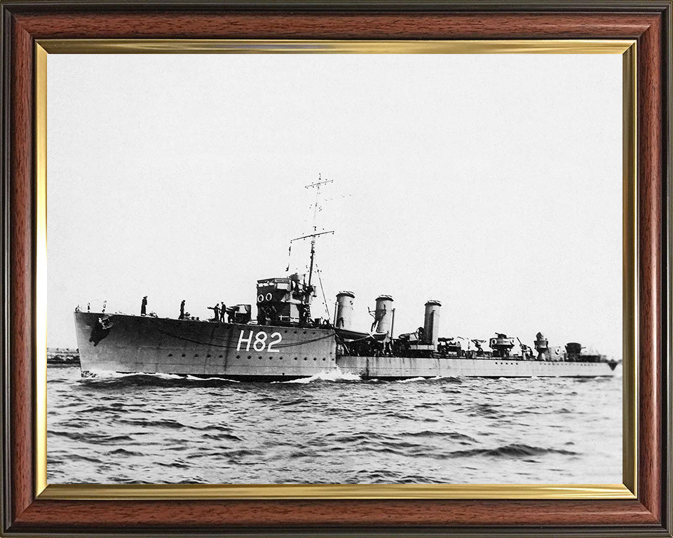 HMS Restless (H82) Photo Print - Port Side - Royal Navy R Class Destroyer Hampshire Prints 10 x 8 Classic Frame No