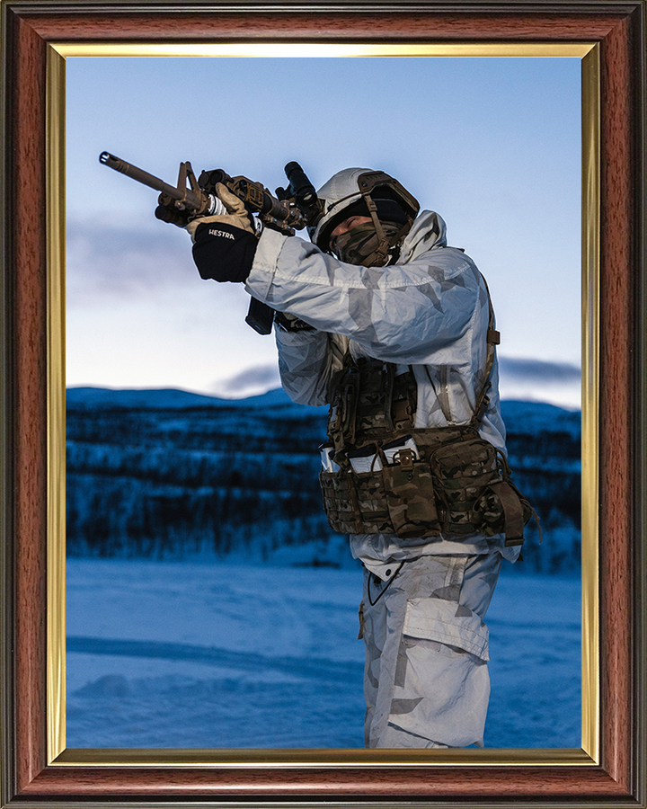 Royal Marine Commando in Snow Parka Photo Print - SRS Hampshire Prints 10 x 8 Classic Frame No