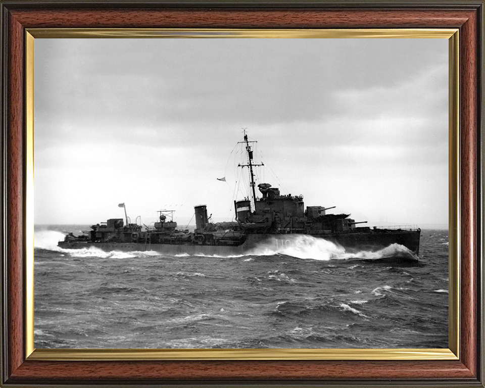 HMS Intrepid (D10) Photo Print - Starboard View - Royal Navy I Class Destroyer Hampshire Prints 10 x 8 Classic Frame No