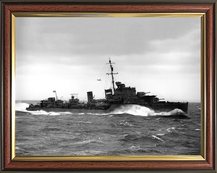 HMS Intrepid (D10) Photo Print - Starboard View - Royal Navy I Class Destroyer Hampshire Prints 10 x 8 Classic Frame No