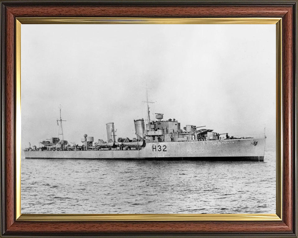 HMS Havant (H32) Photo Print - Starboard Beam View - Royal Navy H Class Destroyer Hampshire Prints 10 x 8 Classic Frame No