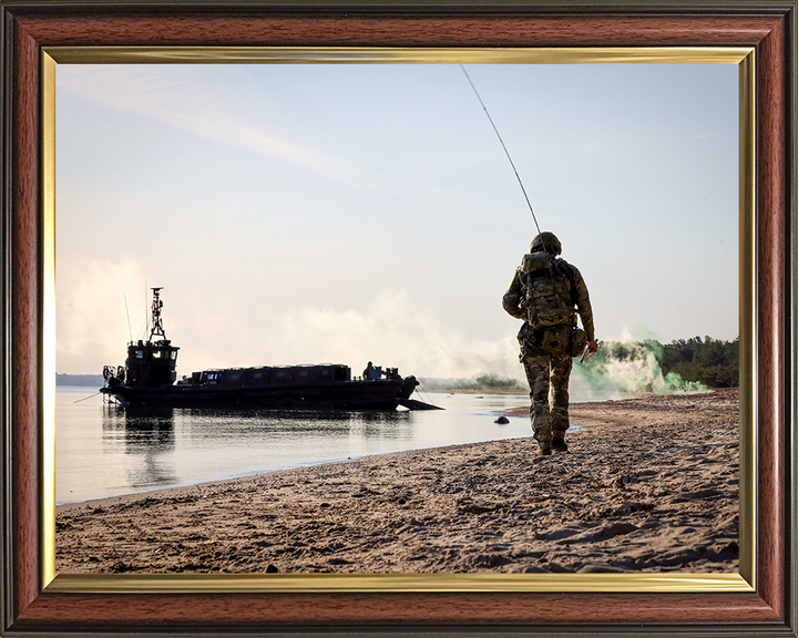 Royal Marines Commando beach Landing Portrait Photo Print Hampshire Prints 10 x 8 Classic Frame No