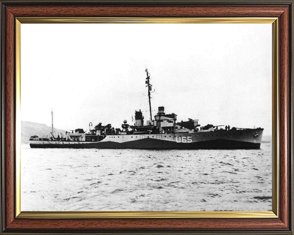 HMS Wellington (U65) Photo Print - Starboard Side - Royal Navy Grimsby Class Sloop Hampshire Prints 10 x 8 Classic Frame No